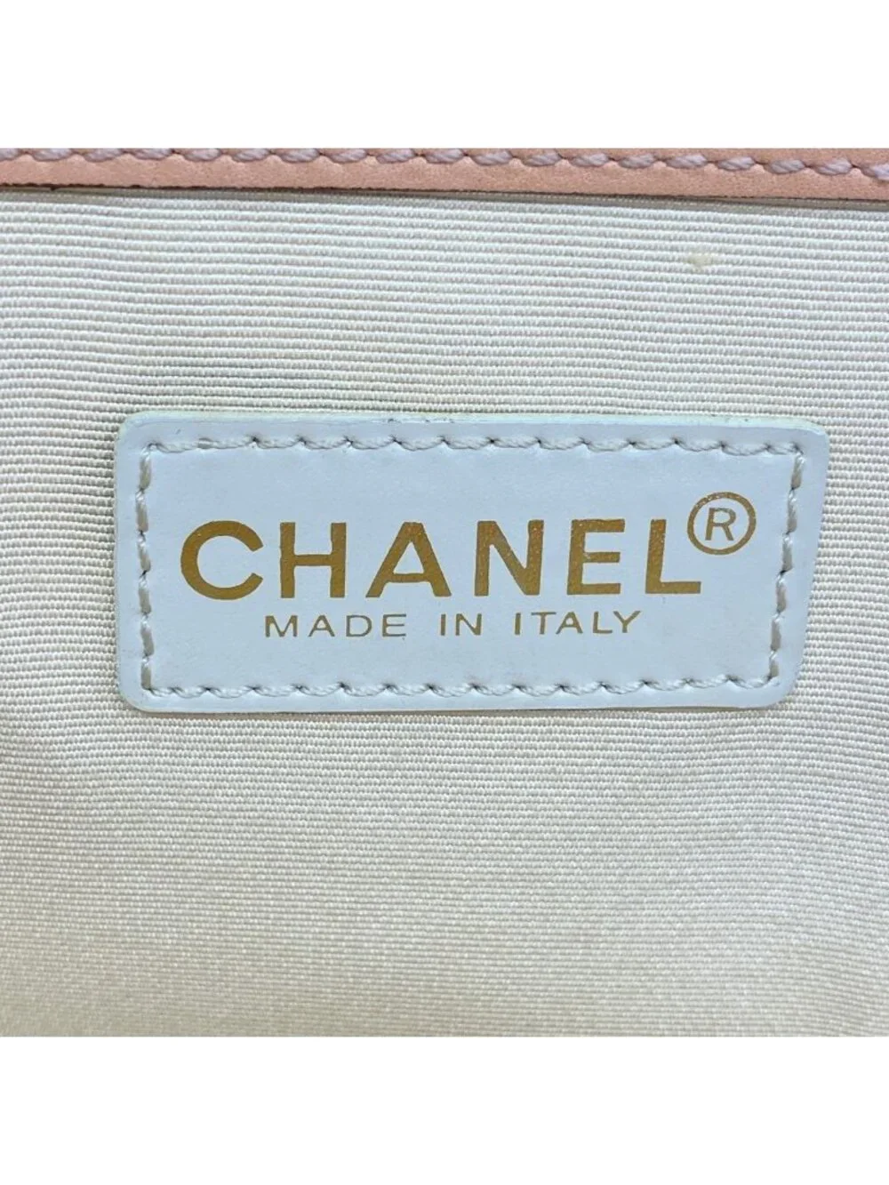 Chanel Tote Canvas Pink Orange Gold